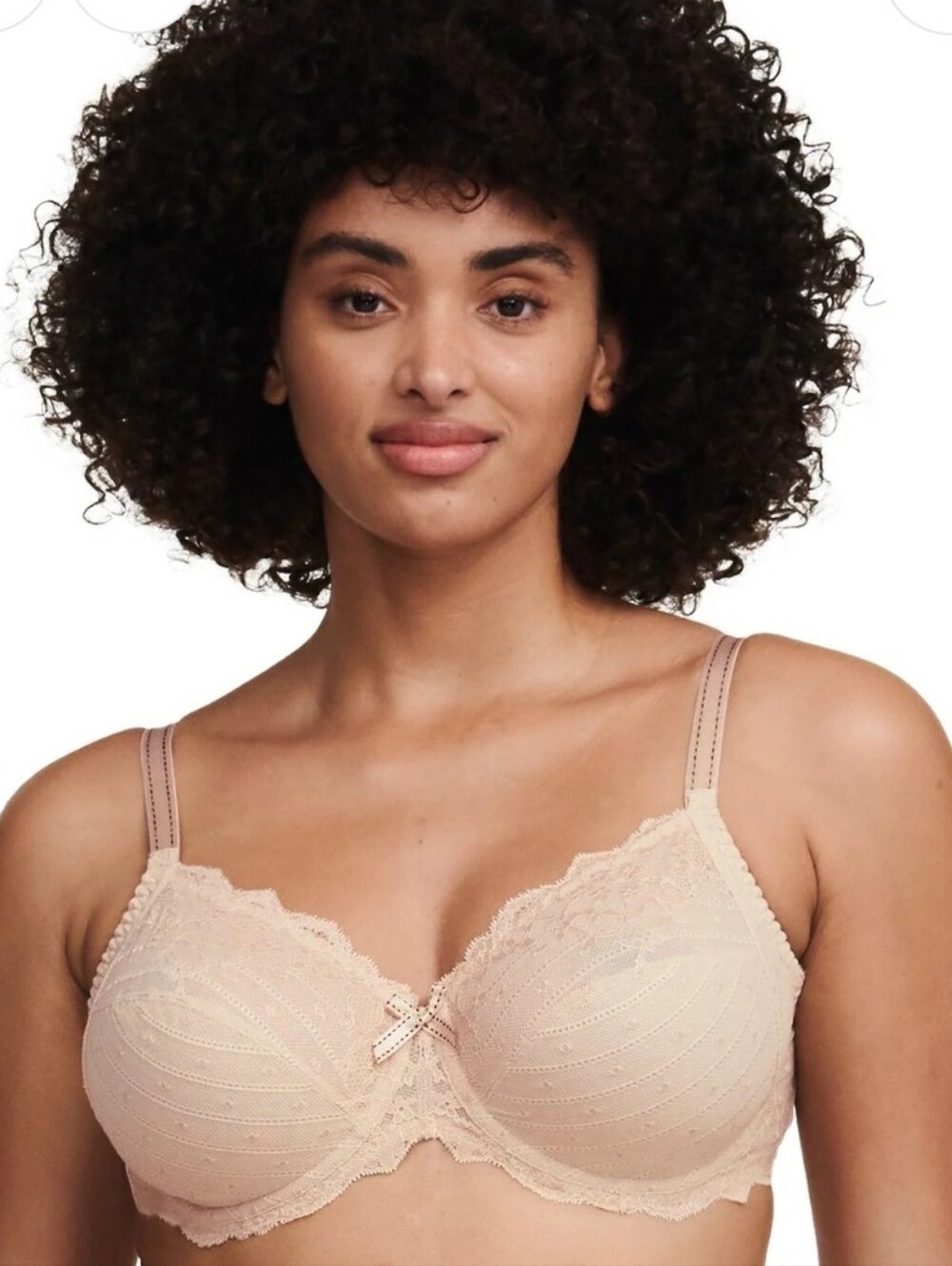 Chantelle Rive Gauche Lace Underwire Bra in Light Beige 36 DDD